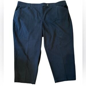 Jones New York Sport Woman Black Capri Pants Plus Size 22W Cropped Trousers